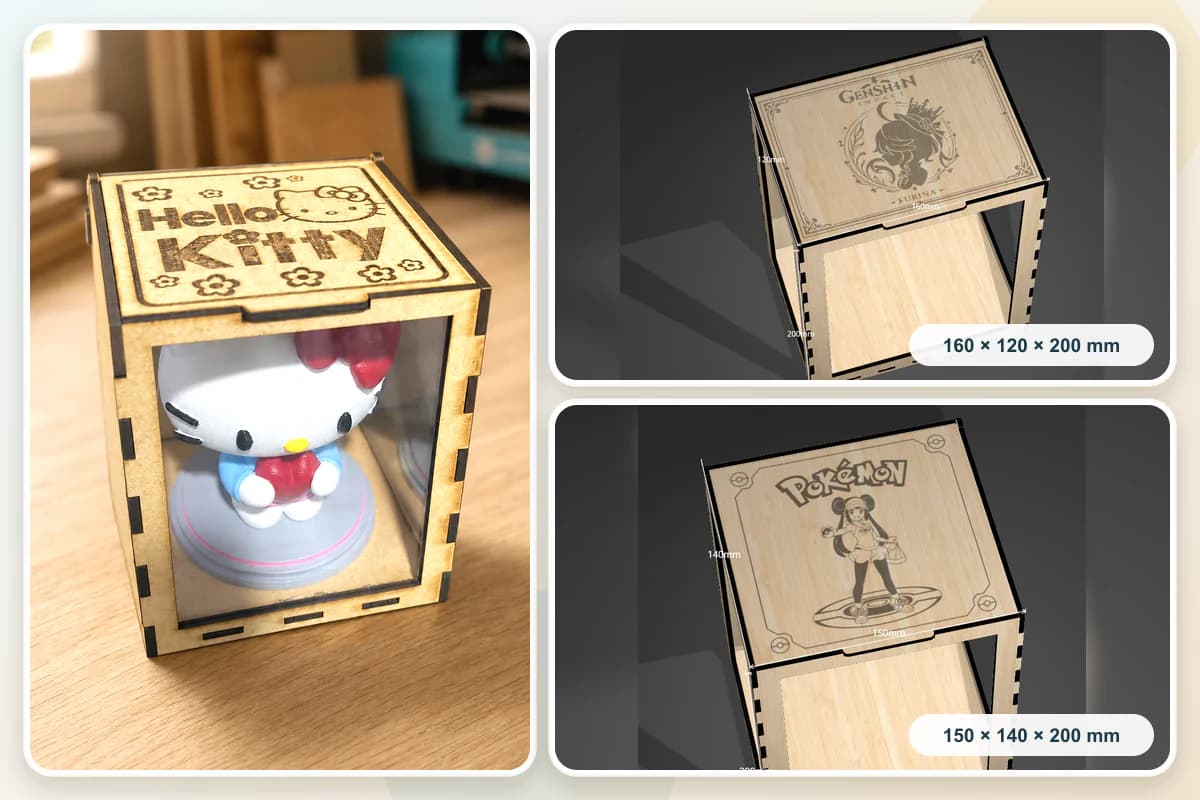 Wooden boxes laser cut and engraved by ABC Expressions